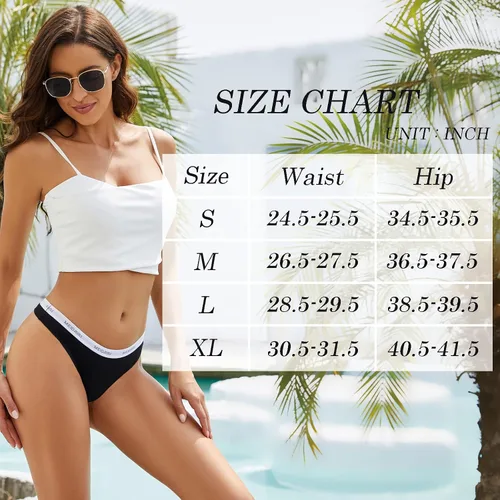 Vista 6 de MEIDAYAI Tangas de algodón para mujer originales, tangas de algodón transpirable, ropa interior elástica, paquete de 10