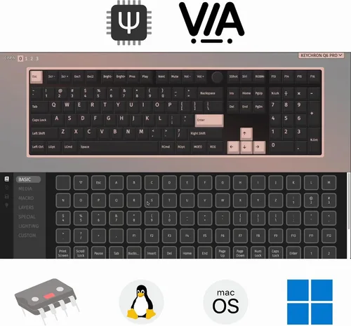 Vista 2 de Keychron Q6 Pro Teclado Mecánico Personalizado Completo de Aluminio RGB Inalámbrico/Con Cable para Mac Windows Linux, Botón Programable