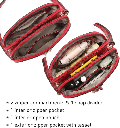 Vista 5 de Dasein - Bolso de hombro para mujer con cremallera y múltiples bolsillos