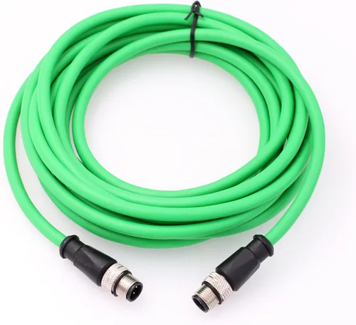 Vista 6 de Cámara Ethernet M12 4 Pin D Código macho a M12 4 Pin D Code Cable macho para red de aplicaciones industriales CAT5e blindado flexible 3.3 ft