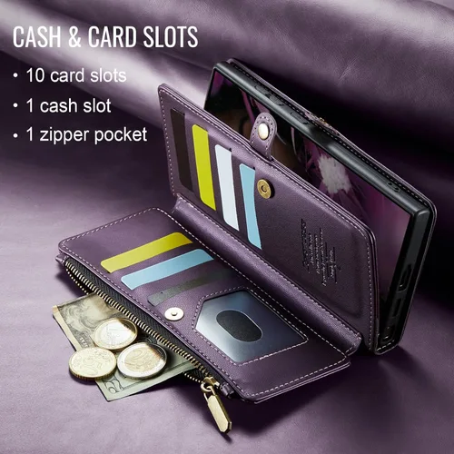Vista 8 de Defencase Funda compatible con Samsung Galaxy S22 Plus con tarjetero de bloqueo RFID para mujer, de piel sintética, cierre magnético, cierre