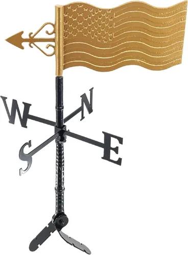 Vista 3 de Montague Metal Products - Veleta de bandera estadounidense - Bandera patriótica - Soporte de techo incluido - Fácil de instalar - Vana de viento