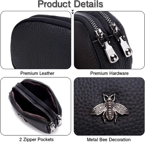 Vista 5 de imeetu (Paquete de 2 juegos) Cartera pequeña para mujer y tarjetero de crédito, Verde