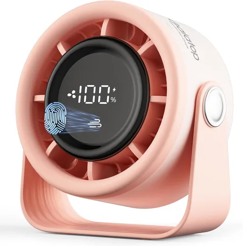 Vista 8 de Gaiatop Ventilador de escritorio pequeño recargable, ventilador personal de 5 pulgadas con batería de 4000mAh, control táctil con pantalla LED