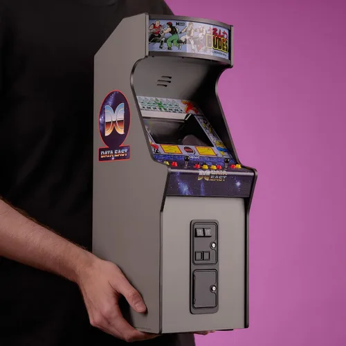 Vista 2 de Quarter Arcades Bad Dudes Vs. DragonNinja Mini Arcade – 1/4 Scale Data East Collector’s Cabinet with Original ROM, USB-C Power – Retro Beat-'Em-Up