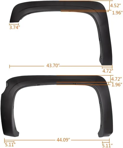 Vista 7 de ALLGOOD Guardabarros de rueda compatibles con Chevy Silverado 1500 2007-2013 Fleetside de 69.3 pulgadas para cama corta de doble cabina, solo