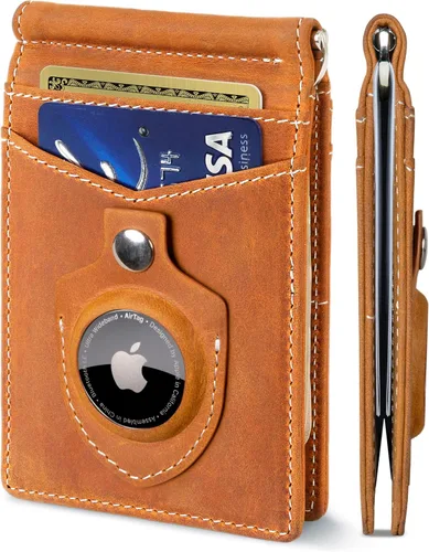 Vista 13 de SERMAN BRANDS RFID Blocking Wallet Slim Bifold - Genuine Leather Minimalist Front Pocket Wallets for Men with Money Clip Gift California Desert