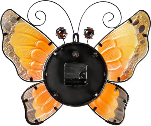 Vista 2 de Evergreen Reloj de pared en forma de metal y vidrio, mariposa