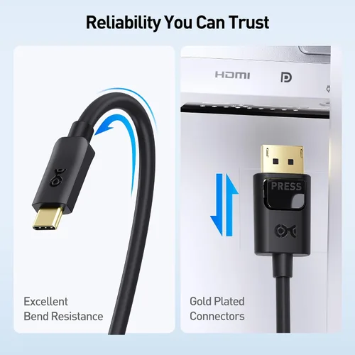 Vista 7 de Cable Matters - cable 60 Hz USB-C para DisplayPort 4K (compatible con puerto Thunderbolt 3), Negro