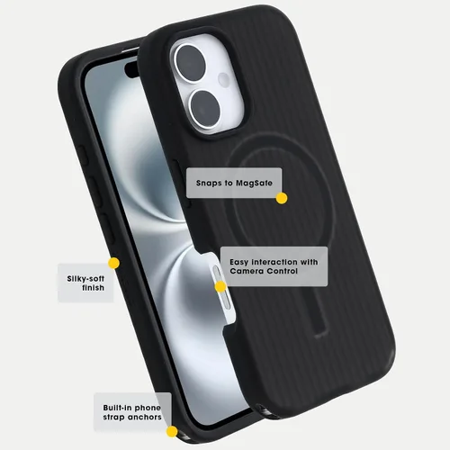 Vista 6 de OtterBox - Funda Symmetry Series Soft Touch con MagSafe para iPhone 16 - Echo oscuro 3X Military Drop Protection - Slim - Pocket-Friendly - Raised