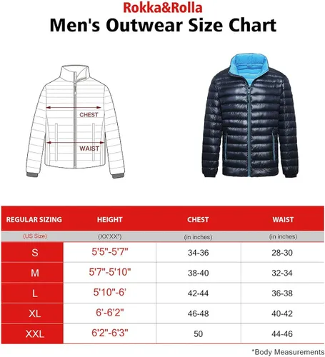 Vista 7 de Rokka&Rolla Chaqueta acolchada ligera y plegable para hombre
