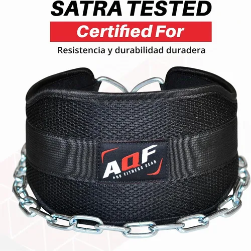 Vista 4 de AQF Cinturón de inmersión para culturismo, levantamiento de pesas, cadena de inmersión, ejercicio, gimnasio, entrenamiento, neopreno