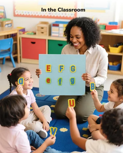 Vista 2 de CHEFAN Tablero de fieltro plegable para niños pequeños 22 x 13, tablero de franela independiente para niños, exhibición de narración para aulas