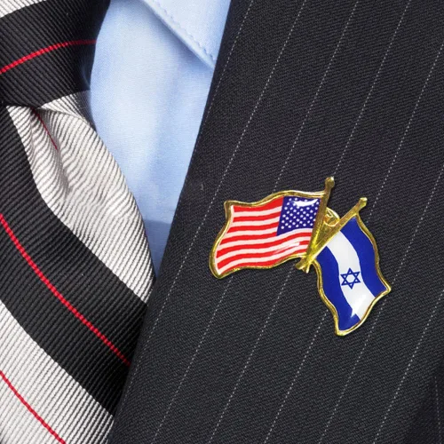 Vista 3 de Alfileres de bandera de la amistad de Israel estadounidense a granel, 1.5 pulgadas, de metal, patrióticos, de Estados Unidos, Israel, insignia