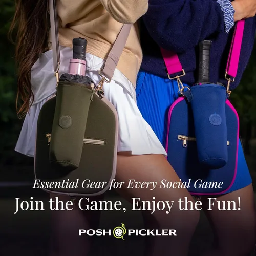 Vista 7 de Posh Pickler Bolsa de pickleball 3 en 1 para mujeres y hombres, bolsa de mano, bandolera y mochila, diseño convertible, se adapta a hasta 2 paletas