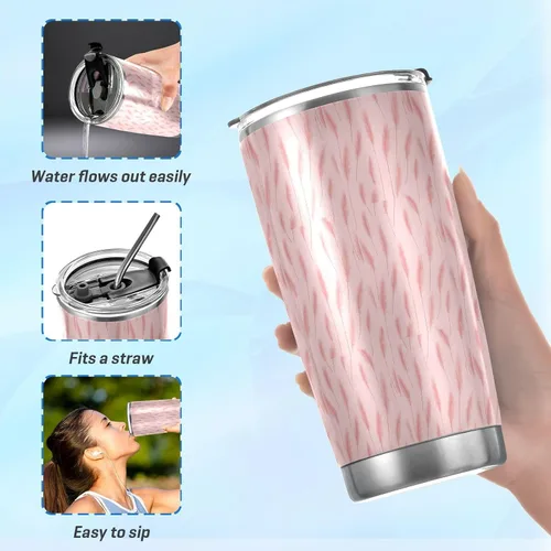 Vista 6 de Tazas románticas de acero inoxidable de lavanda para hombres, tapa a prueba de fugas y pajita, taza de viaje de café de 20 onzas para gimnasio