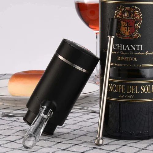 Vista 7 de Aireador eléctrico de vino, bomba dispensadora de vino, vertedor automático de vino, decantador de vino instantáneo, oxigenador de vino de un toque