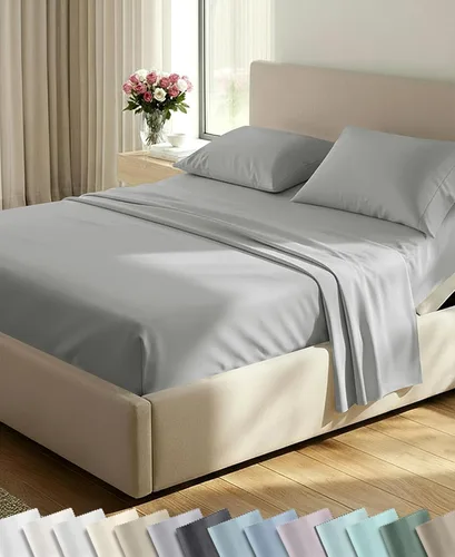 Vista 63 de California Design Den Juego de sábanas tamaño King, 100% algodón, sábanas lujosas de 600 hilos con bolsillo profundo, ropa de cama duradera con 16