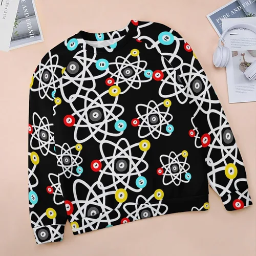 Vista 3 de Funny Billiards Science - Sudadera de manga larga con estampado raglán y cuello redondo para mujer
