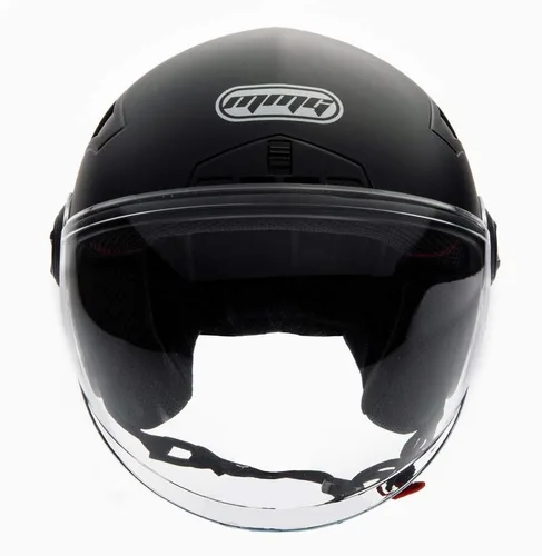 Vista 5 de Casco con cara descubierta para motocicleta Scooter, con visor DOT práctico que se puede levantar, M, Negro mate