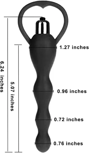 Vista 2 de Tapón anal vibrador de silicona suave con cuentas anales, diseño graduado, vibrador anal de silicona impermeable para punto G, juguete sexual anal
