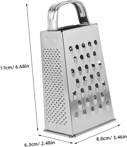 Vista 2 de Healeved Power Tools - Rallador profesional de caja de acero inoxidable, rallador de queso, triturador de verduras con 4 lados para queso, verduras