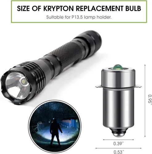 Vista 2 de Honoson 3 piezas 3-6v bombilla LED bombilla de repuesto 3w dc3v P13.5s LED linterna reemplazo