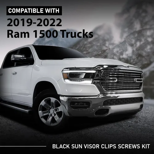 Vista 2 de G-PLUS Clips para visera solar, compatibles con camionetas Dodge Ram 1500 2019, 2020, 2021, 2022, 2023, 2023, 2019, 2020, 2023, 2 clips de visera