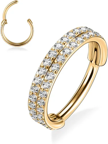 Vista 18 de Anillo Clicker de Acero Quirúrgico 316L para Tabique Nasal, Aro para Nariz, Aro Durmiente, Pendiente de Aro, Hélix, Rook, Conch, Cartílago, Daith