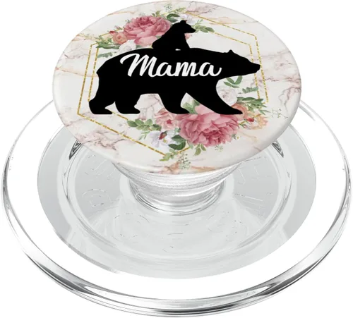 Vista 8 de Mama Bear Pop Socket Rose con 1 Cub Madre Regalo – PopSockets Grip y soporte para teléfonos y tabletas, Negro