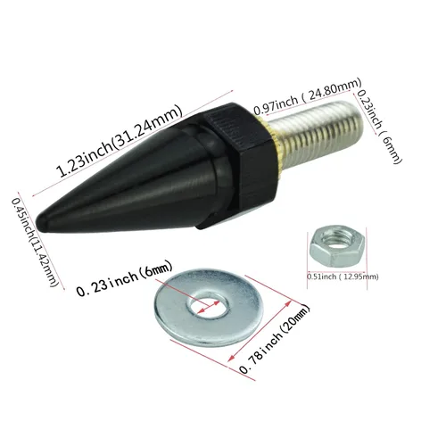 Vista 2 de Abfer - Tornillos en forma de punta para matrícula de coche, sujetadores de matrícula, kit de tornillos de marco de 4 piezas, antirrobo, apto