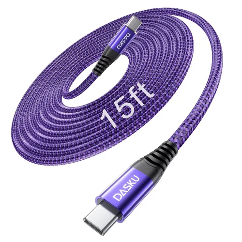 Vista 12 de Dasku iPhone 17 USB C a USB C de carga rápida, 60 W (3.1 A), paquete de 2 cables cargador de carga de 3 pies tipo C para iPhone 17/16/15/15 Plus/15