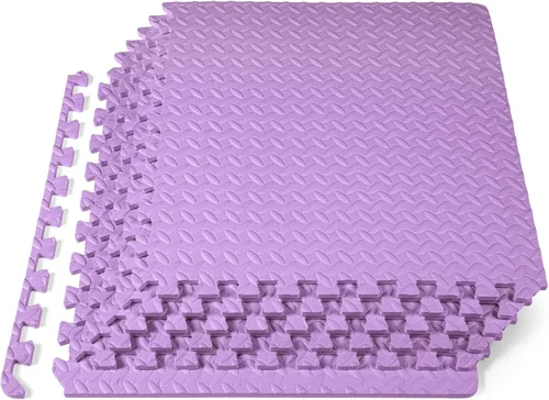 Vista 25 de ProsourceFit Alfombrilla de ejercicio con forma de rompecabezas, baldosas de espuma EVA entrelazadas, suelo protector para equipos de gimnasio