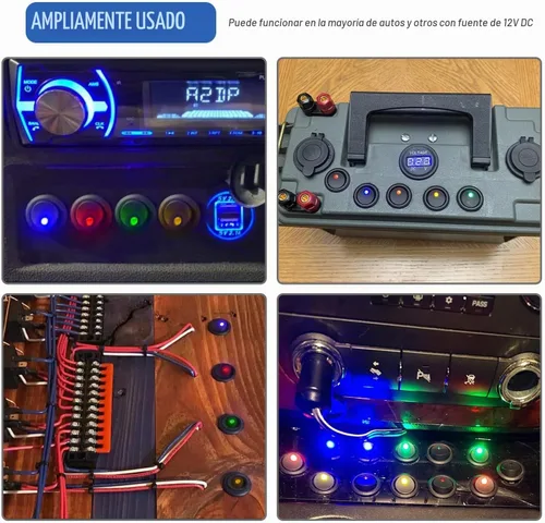 Vista 7 de Nilight Interruptor de palanca basculante de 12 piezas, 3 pines 12V 20A con cable, luz LED redonda, interruptores de encendido y apagado SPST
