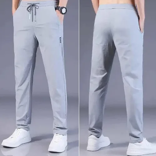 Vista 8 de Pantalones elásticos de secado rápido para hombre, de seda de hielo, transpirables, de secado rápido, pantalones de trabajo de pesca, para correr