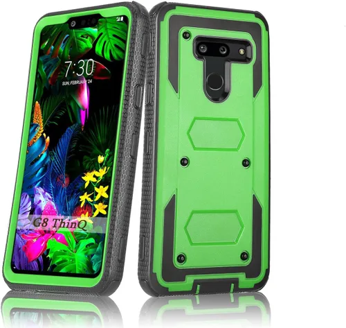 Vista 10 de Asuwish Funda de teléfono para LG G8 ThinQ, híbrida, resistente, a prueba de golpes, a prueba de caídas, cuerpo completo, resistente, teléfono