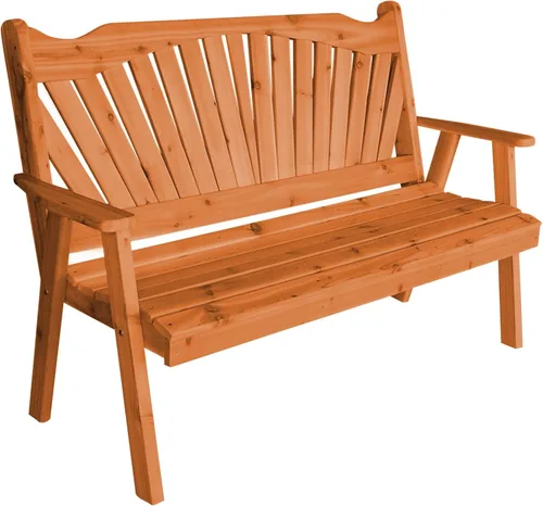 Vista 16 de Furniture Barn USA Pine - Banco de jardín Fanback de 4 pies, color negro