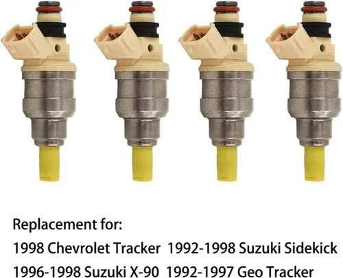 Vista 2 de 4 inyectores de combustible de repuesto para Chevrolet/chevy Tracker Suzuki Sidekick X-90 Geo Tracker 1.6L 4G1549 1571058B00 INP-470
