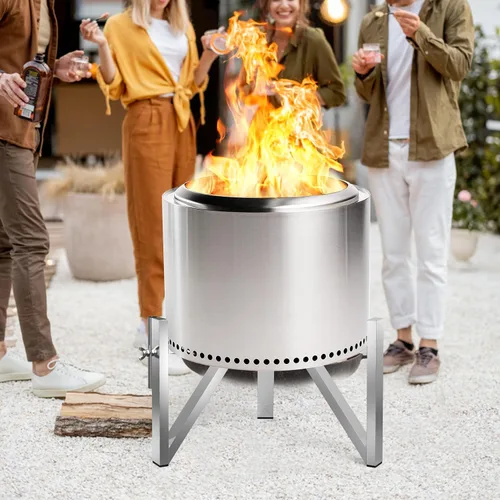 Vista 6 de Onlyfire - Soporte para fogata de acero inoxidable para estufa individual de 15 pulgadas y fogata de 19.5 pulgadas, accesorio para fogatas al aire