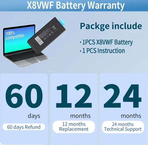 Vista 6 de 97Wh X8VWF CJ2K1 DKNKD Batería para Dell Latitude 14 Rugged 5404 5414 E5404 Extreme 7404 7414 E7404 Series P45G P45G001 P45G002 P46G P46G001 P46G0