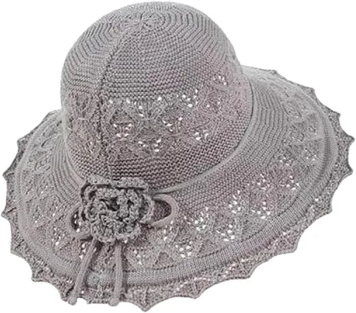 Vista 5 de Sombrero de paja para mujer, sombrero de playa plegable, sombrero de ala ancha Beige