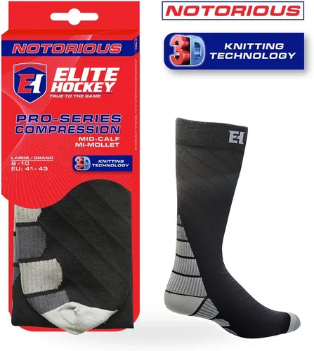 Vista 2 de Elite Hockey, notorious Pro-Series Calcetines de compresión para pantorrilla (un par)