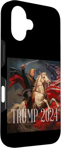 Vista 3 de iPhone 16 Donald Trump - 2024 - American Flag - Horse - Funda de espada