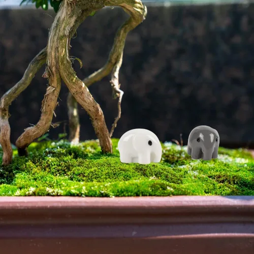 Vista 5 de Elefantes en miniatura, 60 piezas de figuras de elefantes, hadas, jardín, elefantes, resina, elefantes, musgo, paisaje, decoración, manualidades