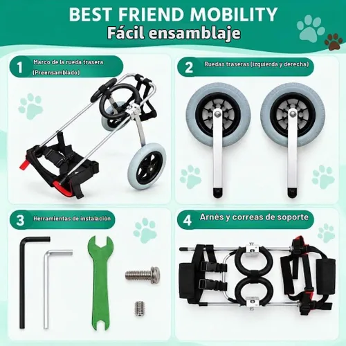 Vista 6 de Silla de ruedas para perro Best Friend Mobility tamaño extra pequeño
