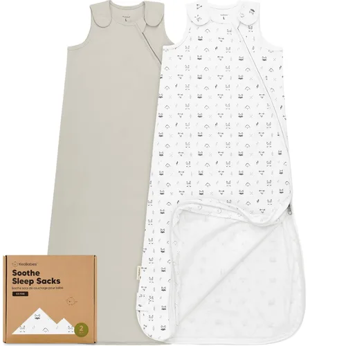 Vista 19 de Paquete de 2 sacos de dormir orgánicos para bebé, 100% algodón 0.5TOG (aguacate, 0-6 meses) Soft Breathable, Baby Wearable Blanket, Toddler