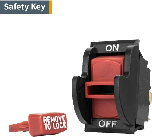 Vista 2 de POWERTEC Interruptor de palanca de seguridad de encendido y apagado de doble voltaje de 120 V/230 V para herramientas eléctricas, se adapta a sierra