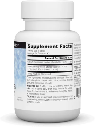 Vista 5 de Source Naturals Polen de Flores Sueco Apoya la Función de la Próstata y el Flujo Saludable de Orina* - 90 Tabletas Apoya la función de la próstata