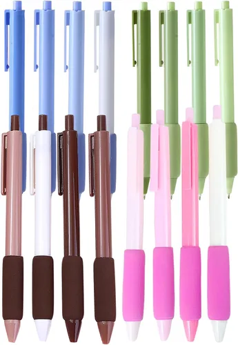 Vista 20 de 8 bolígrafos retráctiles lindos y estéticos, bolígrafos de gel con tinta para escribir con punta fina suave de 0,5 mm, bolígrafos de impresión