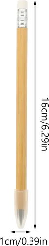 Vista 5 de Tofficu Forever Pencil - Lápiz creativo, 6 lápices de bambú borrables, lápiz de madera eterno, lápiz eterno, lápices sin tinta para escribir